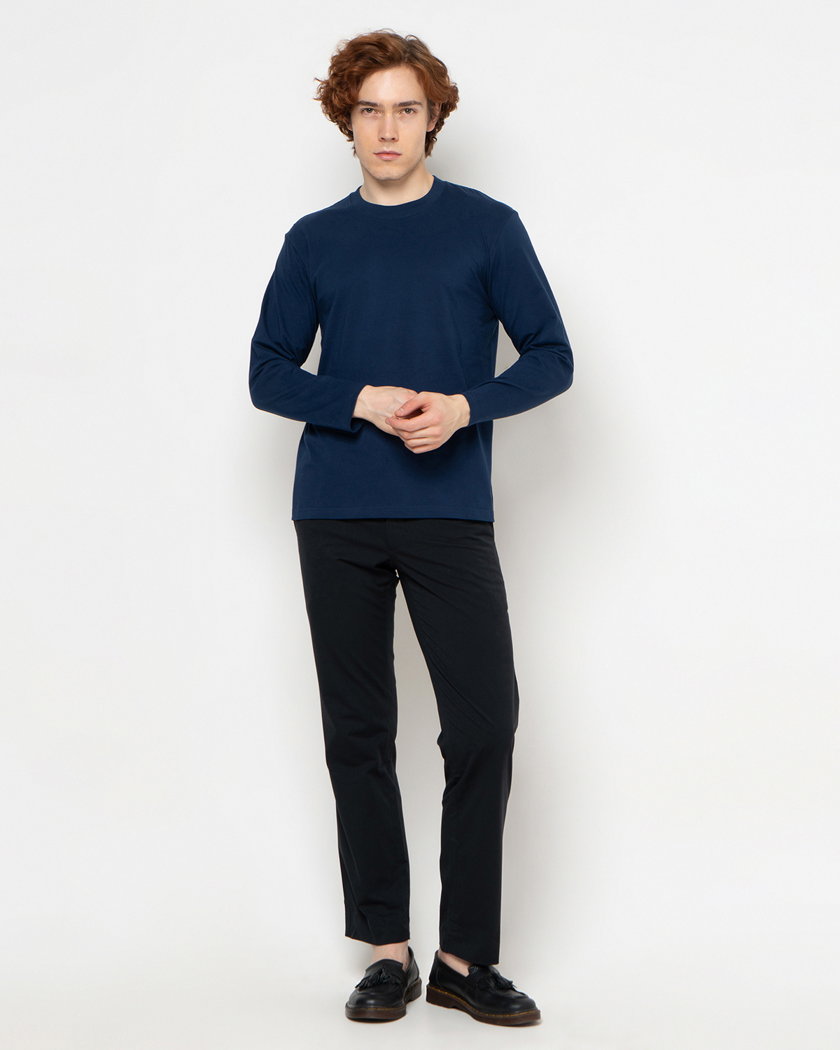 Country Fiesta Basic T-Shirt Long Bodysize Kaos Polos Heavyweight Navy - 01TSL00153 - Image 5