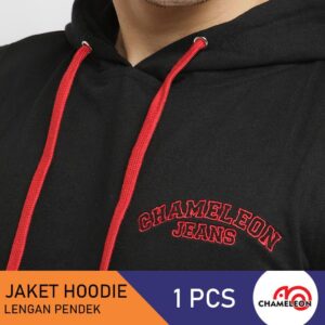 Chameleon Jaket Hoodie Tanpa Lengan Pria Hitam /UCHAJ01NSBLK