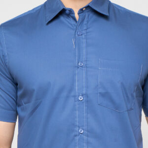 Gianni Visentin Kemeja Pria Lengan Pendek Slim Fit Biru - 6005