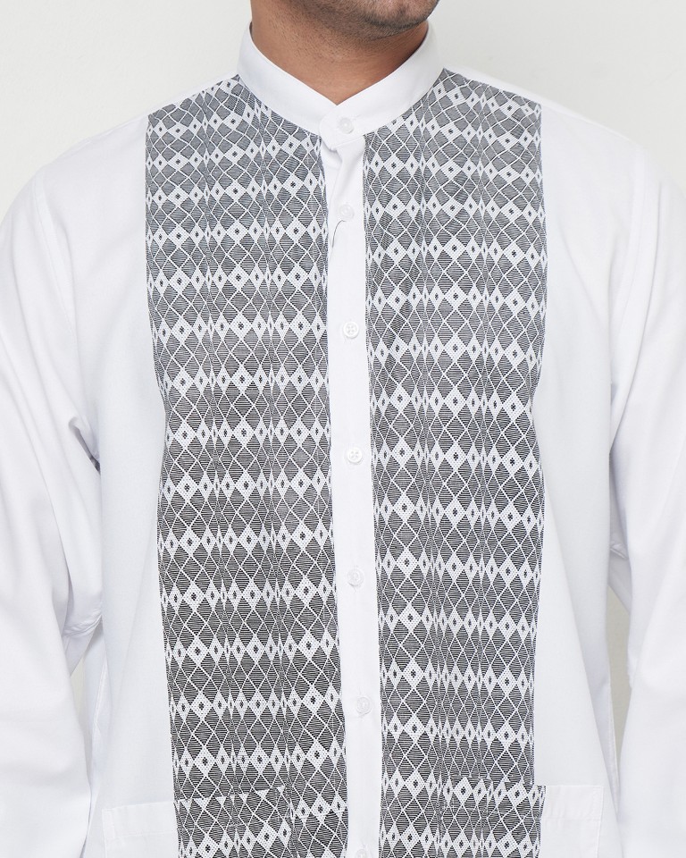 Gianni Visentin Koko Pria Lengan Panjang Regular Fit Putih - 1023 - Image 6