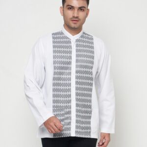 Gianni Visentin Koko Pria Lengan Panjang Regular Fit Putih - 1023