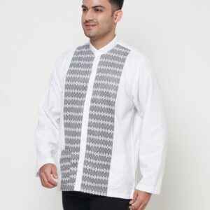 Gianni Visentin Koko Pria Lengan Panjang Regular Fit Putih - 1023