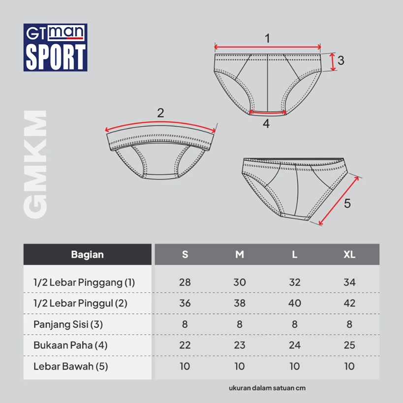 GT Sport Celana Dalam Pria GT MAN GMKM Isi 3 Pcs - Briefs Men Underwear - Image 2