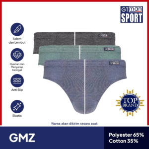 GT Sport Celana Dalam Pria GT MAN GMZ Isi 3 Pcs - Briefs Men Underwear Anti Slip dan Nyaman Dipakai