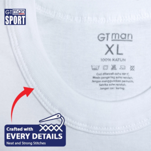 GT Sport Kaos Dalam Pria GT MAN GTS01NEW(W) - Round Neck Men T-Shirt White Isi 1 Pcs