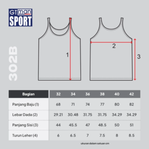 GT Sport Pakaian Dalam Pria GT MAN 302B Warna Putih - Men Singlet Round Neck Adem 100% Cotton