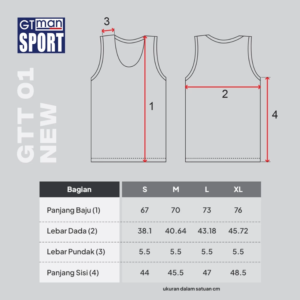 GT Sport Singlet Putih Pria GT MAN GTT01NEW - Men Tank Top Round Neck  Isi 1 Pcs