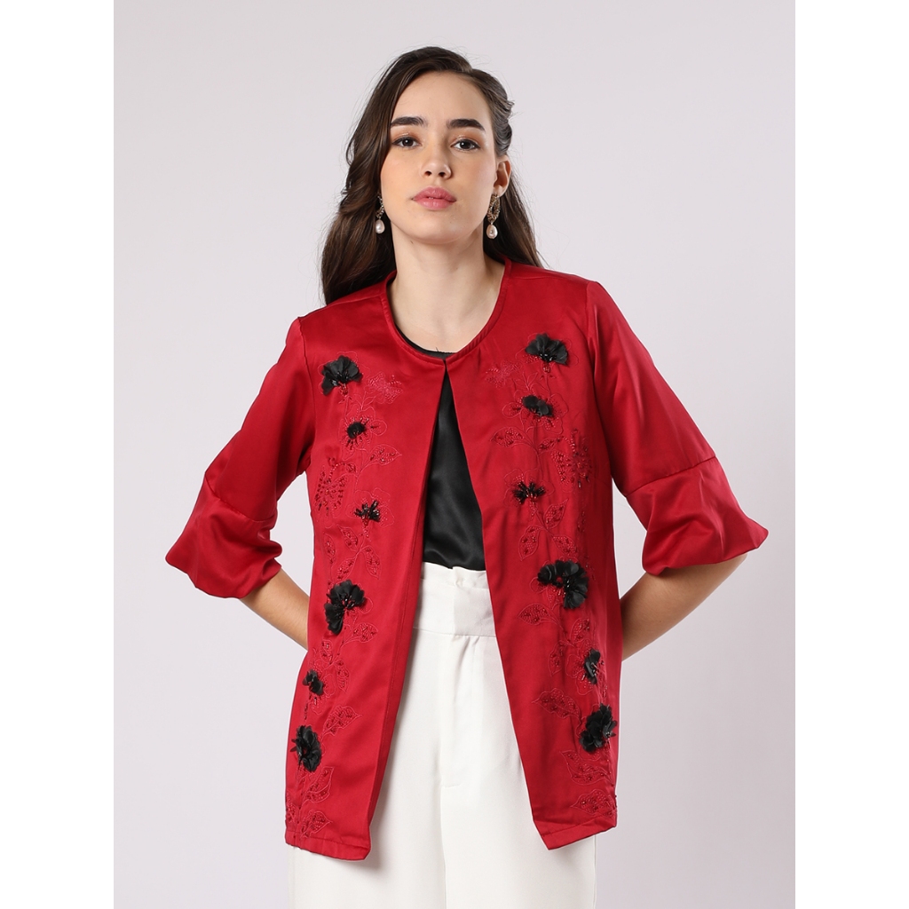 Personal Style Liany Red Petals Jacket