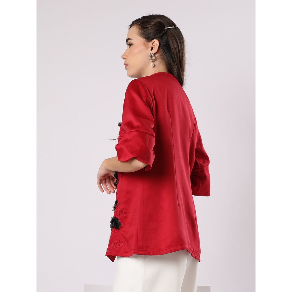 Personal Style Liany Red Petals Jacket - Image 3