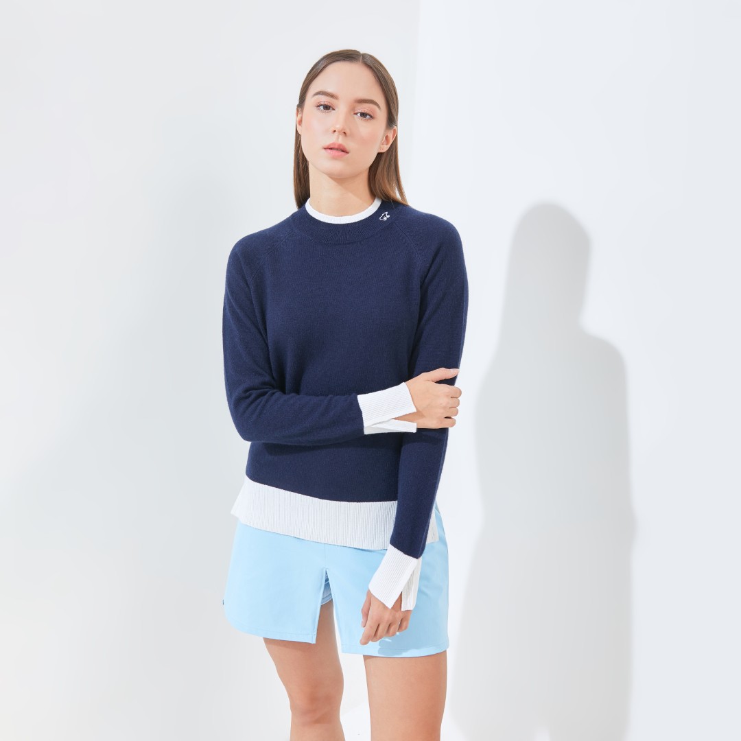 Jack Nicklaus Daughters Premium Crew Neck Sweater Women's Classic Navy - Image 5