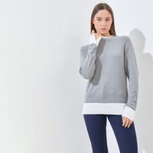Jack Nicklaus Daughters Premium Crew Neck Sweater Women's Grey Blast