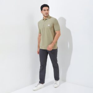 Jack Nicklaus Miles Polo Shirt Pria Regular Fit Sponge Khaki