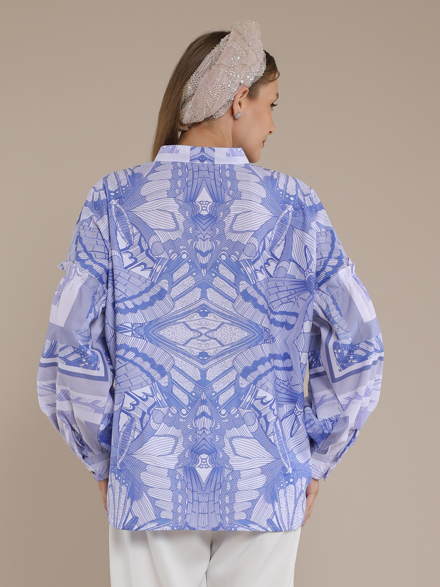 Personal Style Blouse Kemeja Wanita Boho Butterfly Blue - Image 2