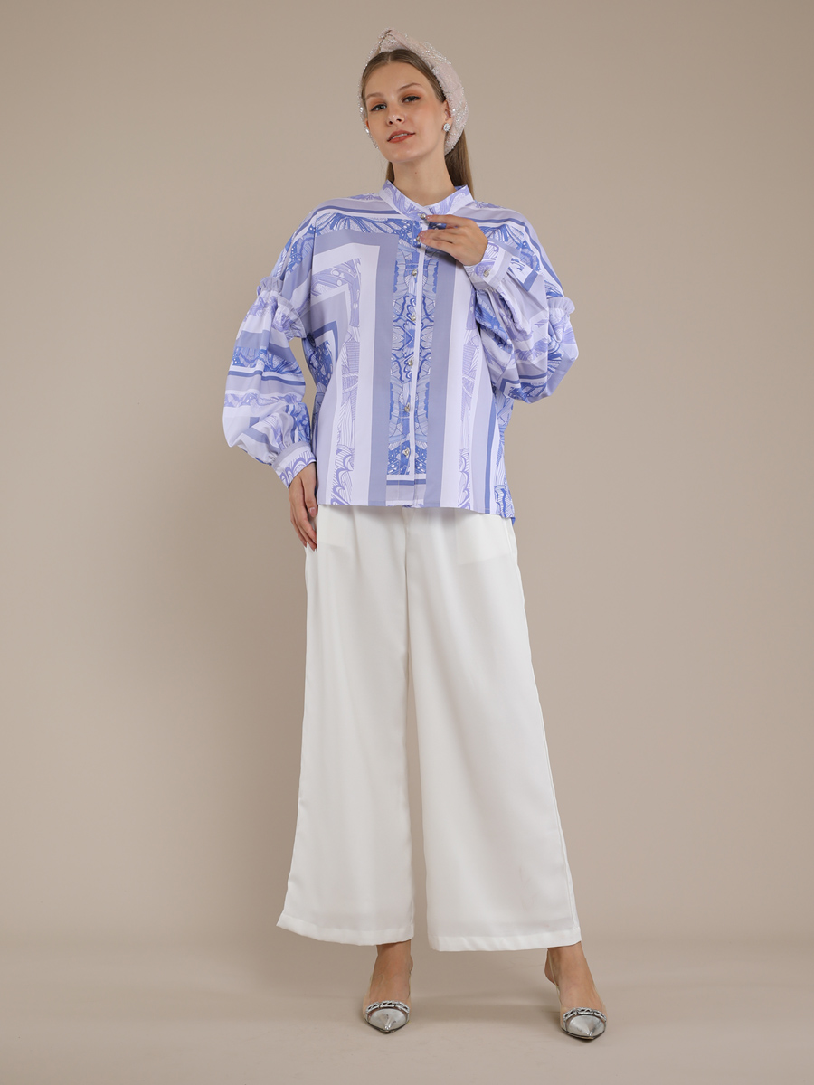 Personal Style Blouse Kemeja Wanita Boho Butterfly Blue - Image 3
