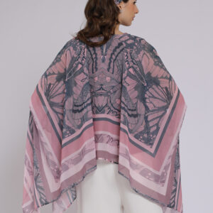 Personal Style Kaftan Blouse Atasan Wanita Motif Butterfly Drappery Pink