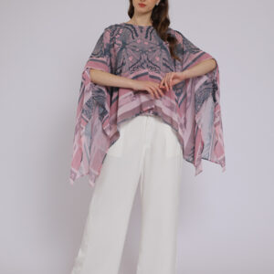Personal Style Kaftan Blouse Atasan Wanita Motif Butterfly Drappery Pink