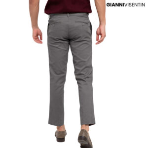 Gianni Visentin - Celana Chinos Stretch Pria Abu Tua - 4069