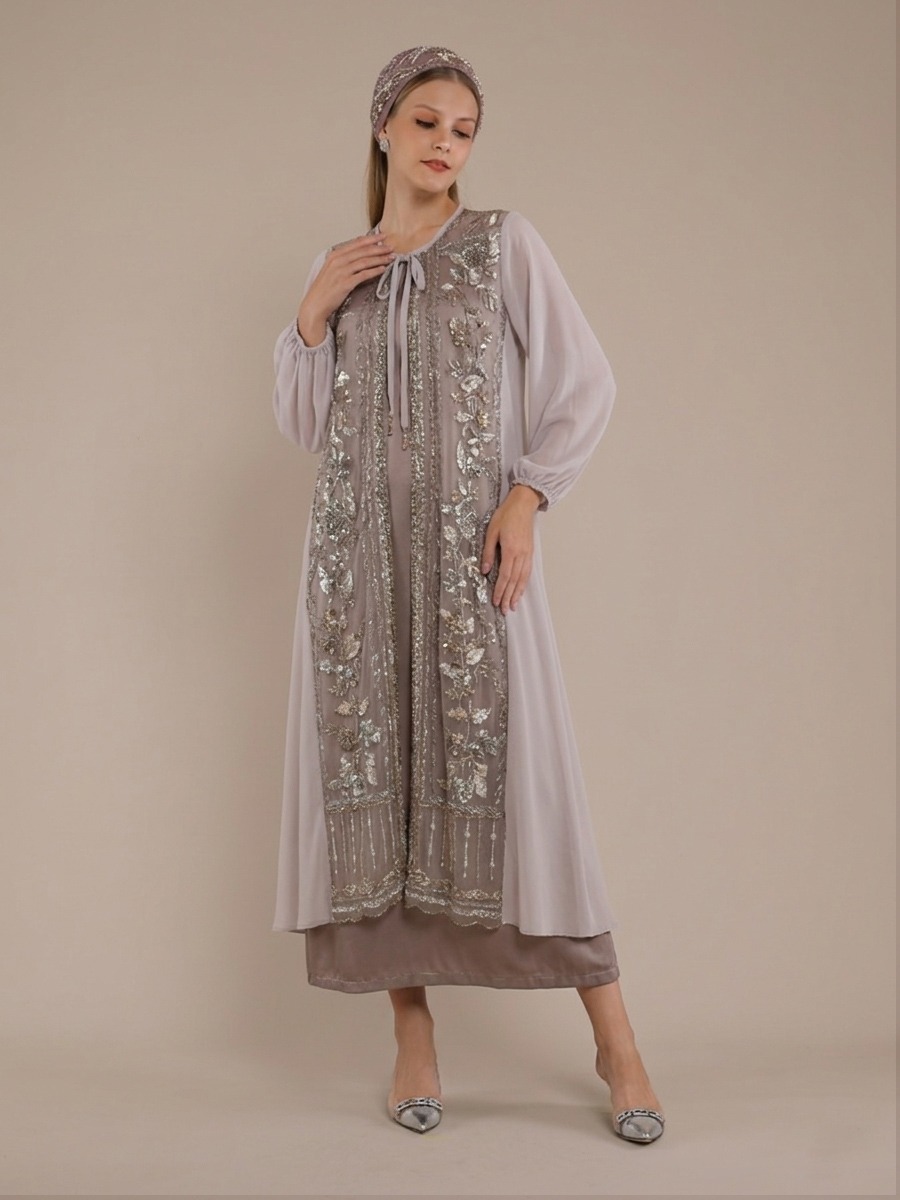 Personal Style Dress Abaya Embroidery Wanita Iris - Image 7