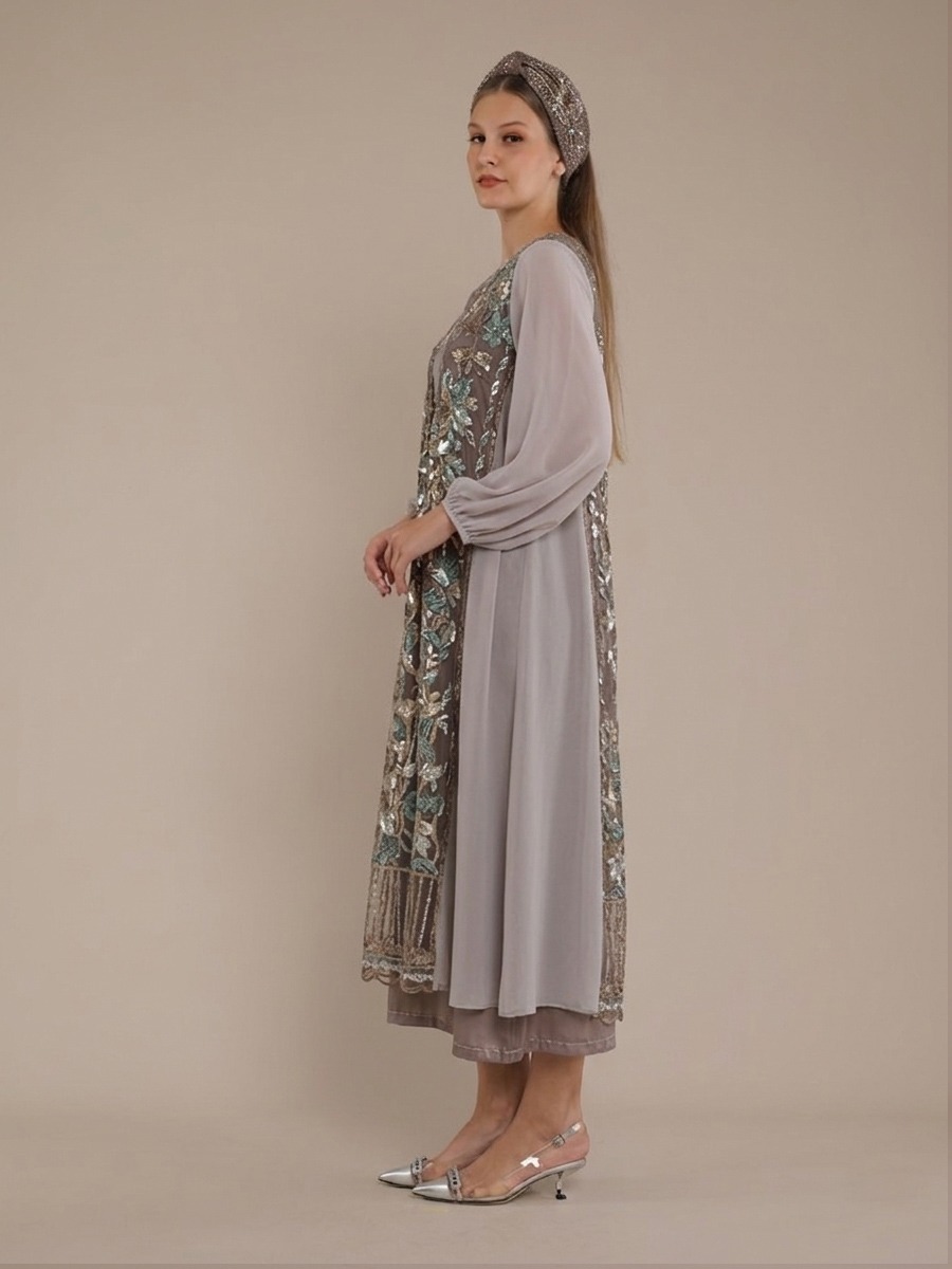 Personal Style Dress Abaya Embroidery Wanita Iris - Image 5