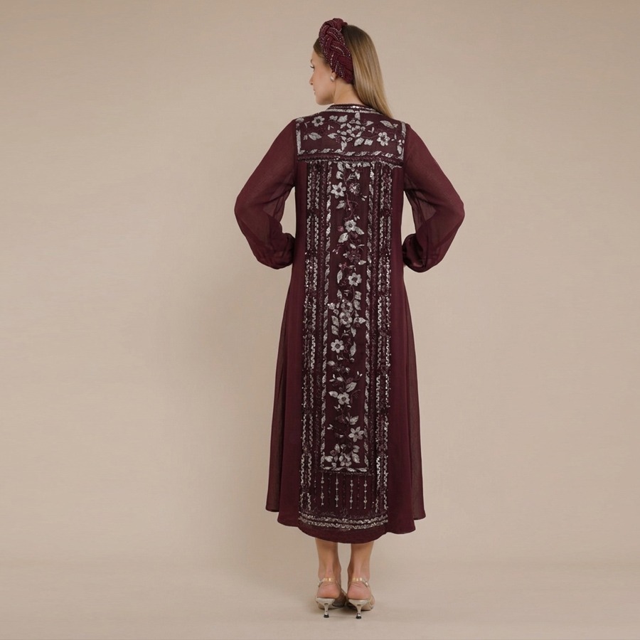 Personal Style Dress Abaya Embroidery Wanita Iris - Image 3