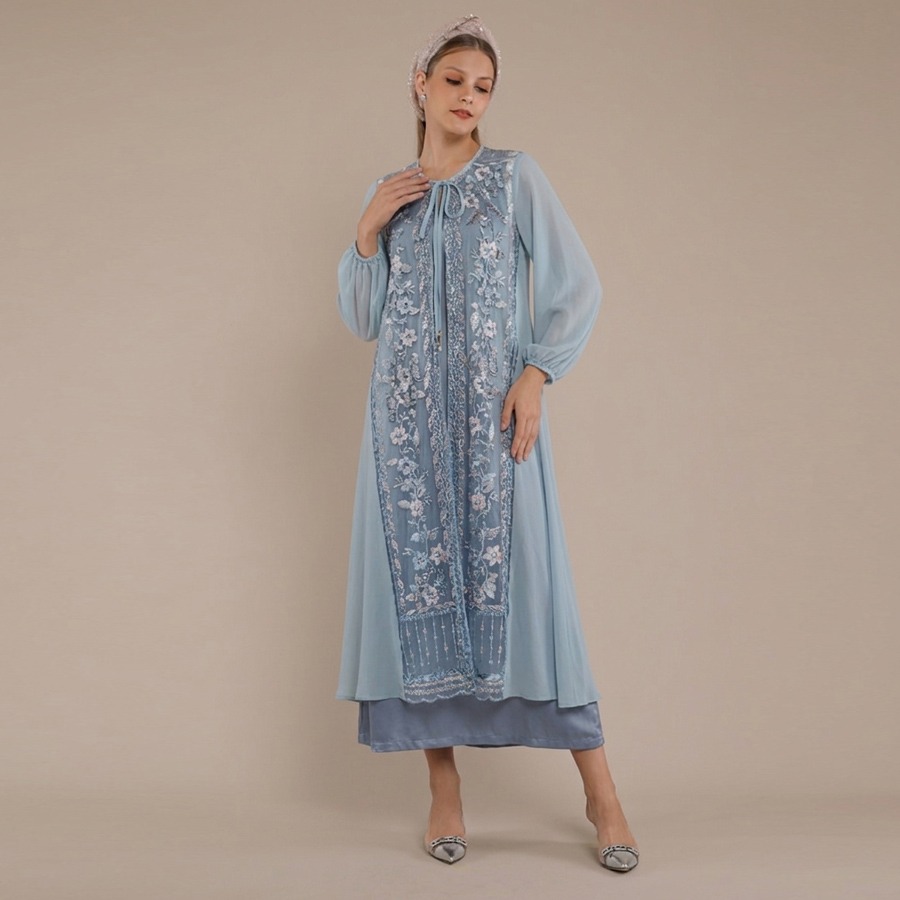 Personal Style Dress Abaya Embroidery Wanita Iris - Image 6
