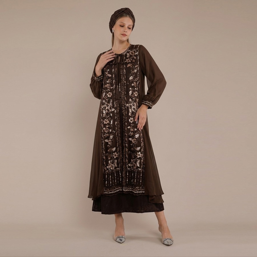 Personal Style Dress Abaya Embroidery Wanita Iris