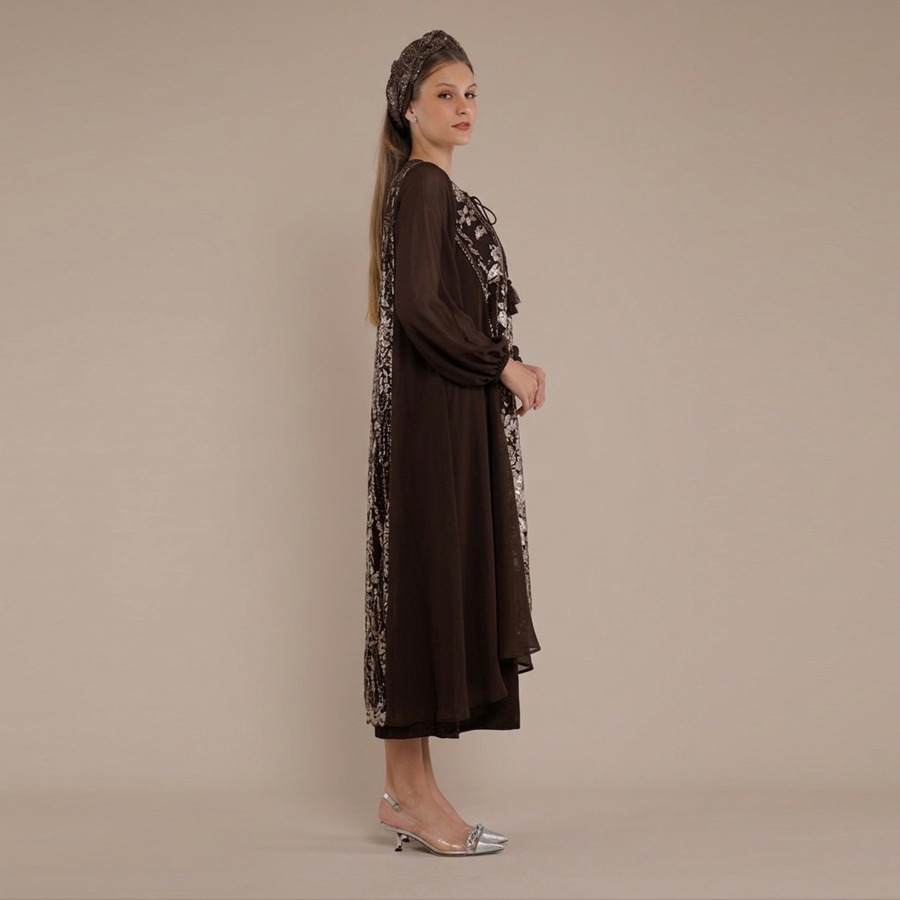 Personal Style Dress Abaya Embroidery Wanita Iris - Image 2