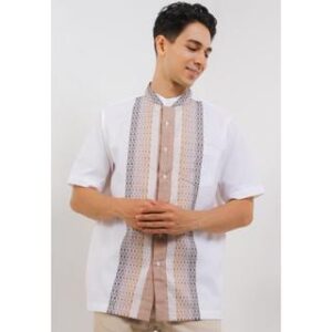 Gianni Visentin - Kemeja Koko Lengan Pendek Regular Fit Pria Putih - 1003