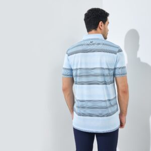 Jack Nicklaus Meininger Premium Fine Multi Stripe Polo Cool Blue
