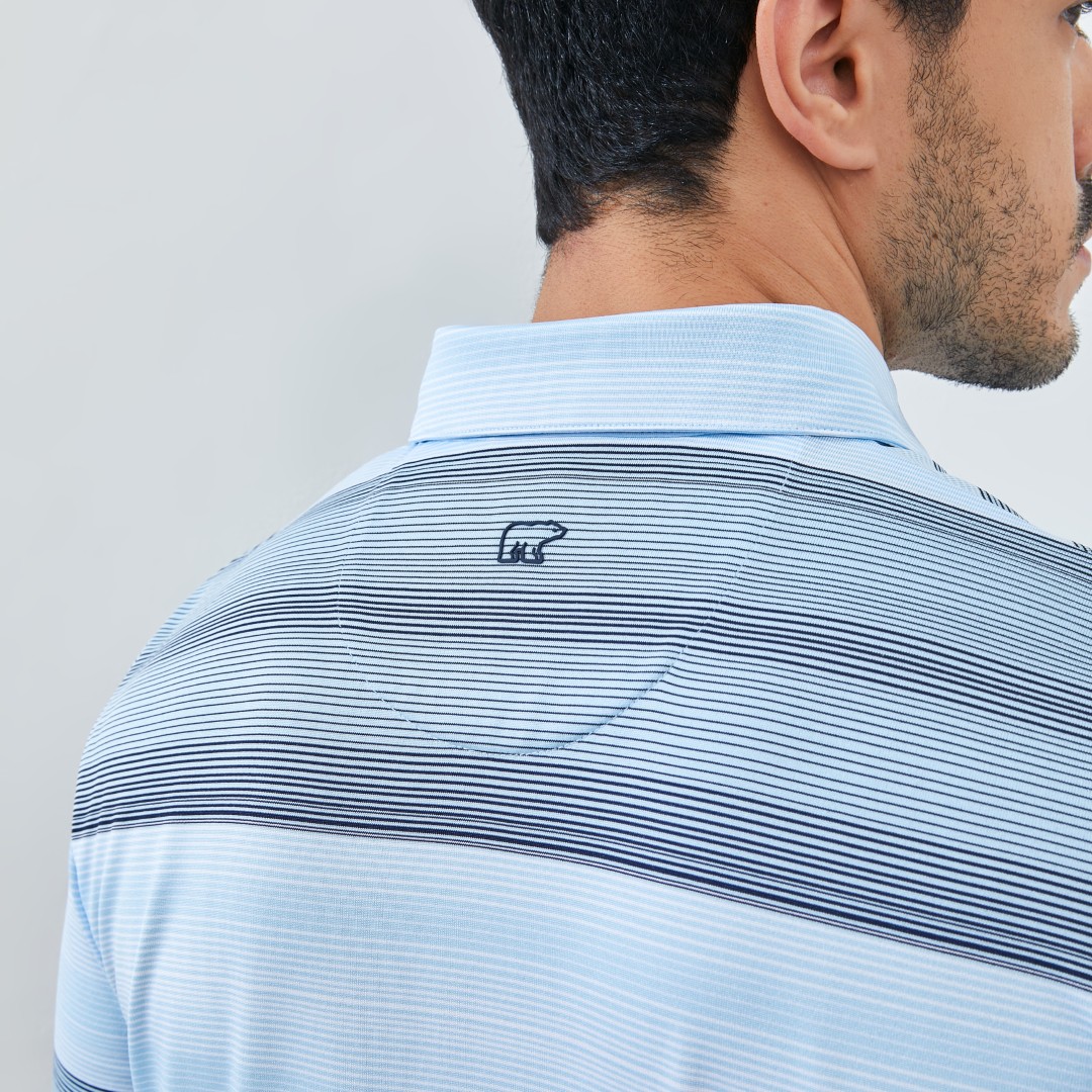 Jack Nicklaus Meininger Premium Fine Multi Stripe Polo Cool Blue - Image 6