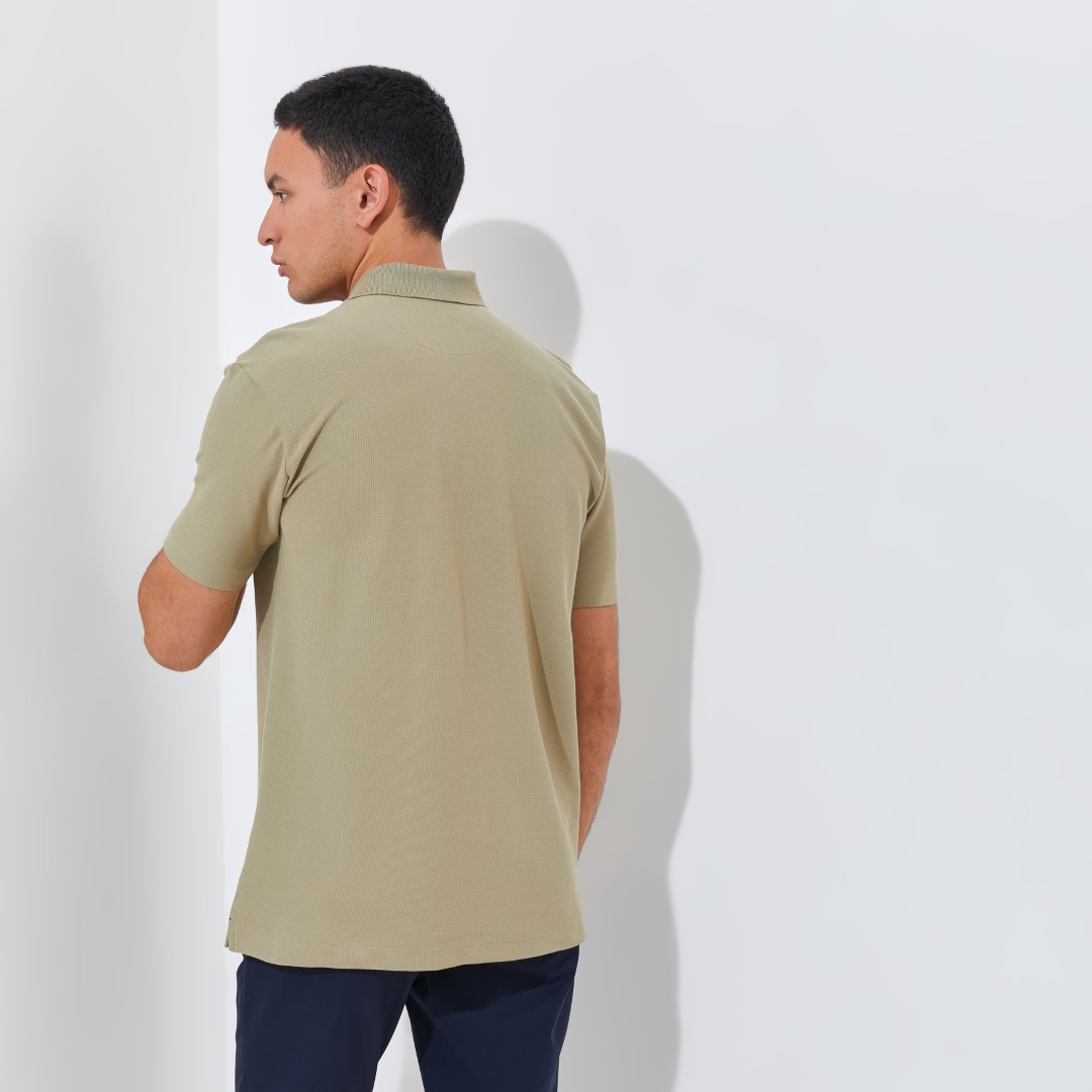 Jack Nicklaus Torino Polo Shirt Pria Regular Fit Sponge Khaki - Image 3