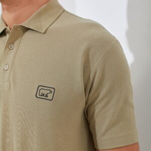 Jack Nicklaus Torino Polo Shirt Pria Regular Fit Sponge Khaki