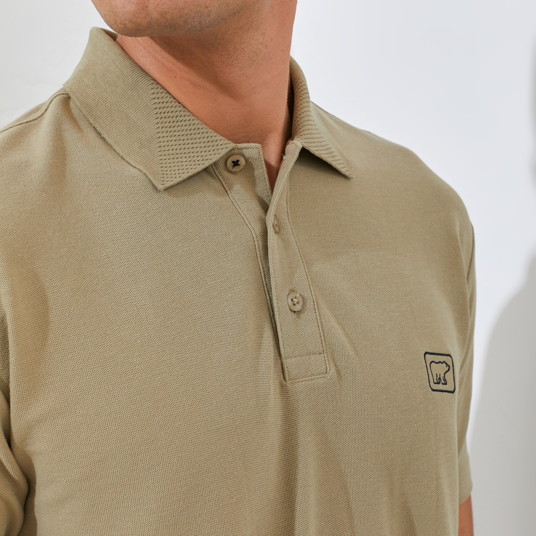 Jack Nicklaus Torino Polo Shirt Pria Regular Fit Sponge Khaki - Image 6