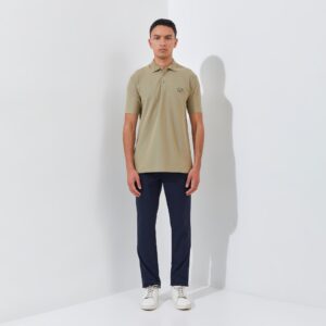 Jack Nicklaus Torino Polo Shirt Pria Regular Fit Sponge Khaki