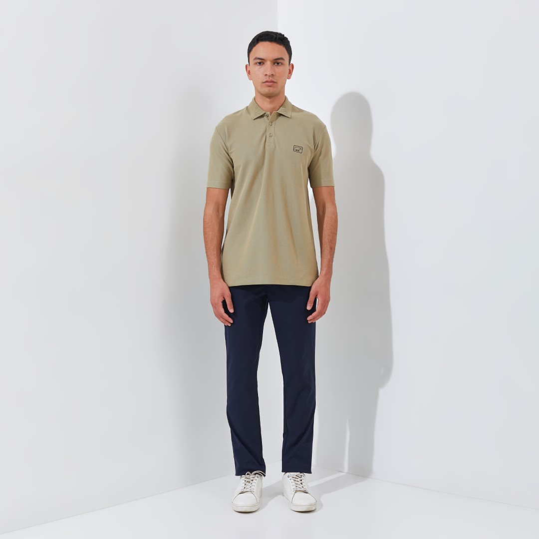 Jack Nicklaus Torino Polo Shirt Pria Regular Fit Sponge Khaki - Image 4