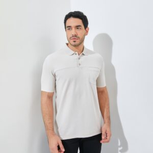 Jack Nicklaus Ranchero Polo Shirt Pria Regular Fit Beige