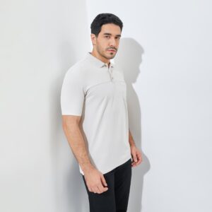 Jack Nicklaus Ranchero Polo Shirt Pria Regular Fit Beige