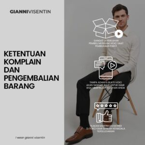 Gianni Visentin Kemeja Koko Lengan Pendek Regular Fit Pria - Merah Bata
