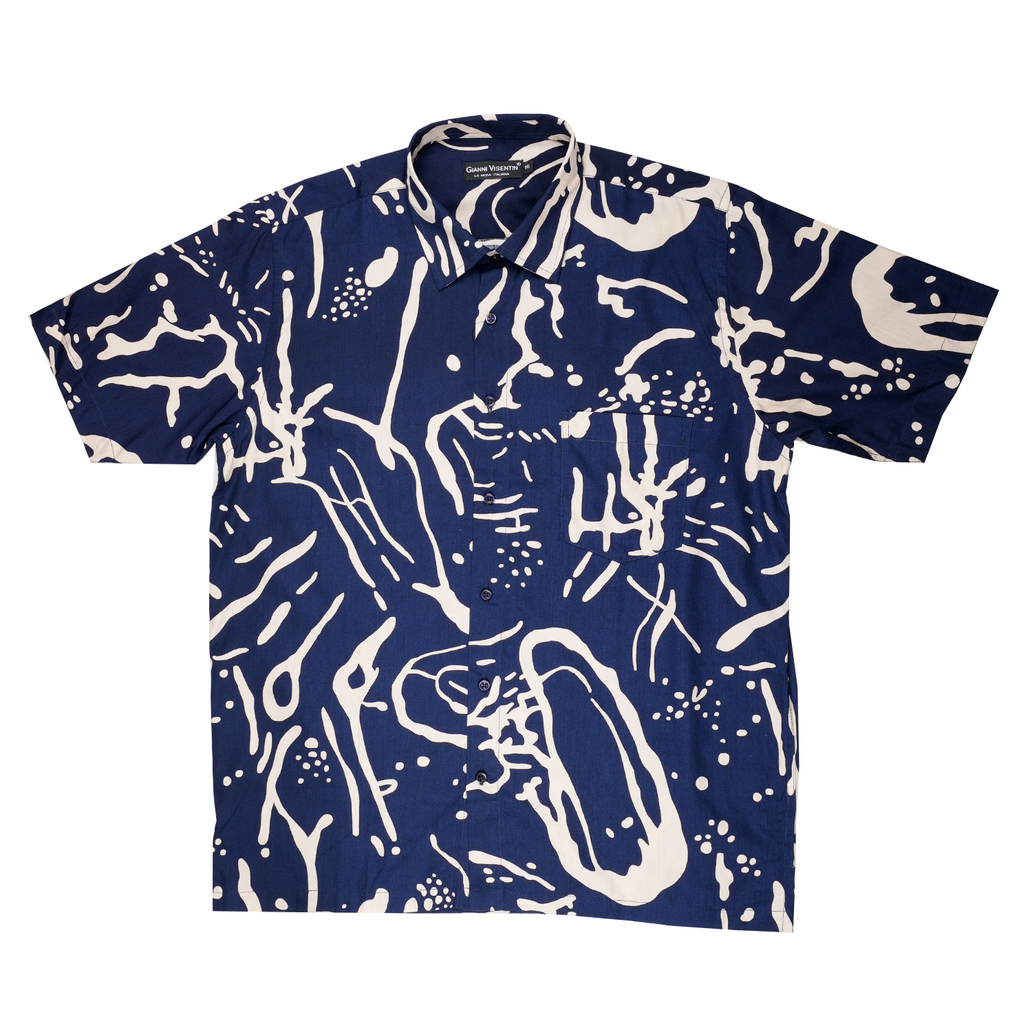 Gianni Visentin Kemeja Batik Pria Katun Regular Fit Biru - 9047 - Image 3