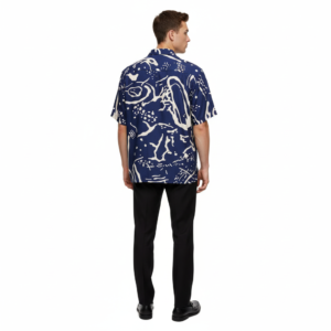 Gianni Visentin Kemeja Batik Pria Katun Regular Fit Biru - 9047