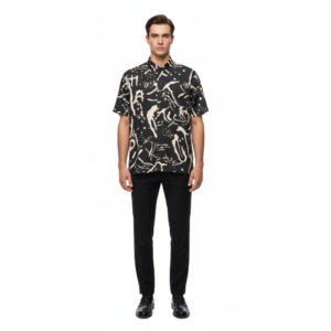 Gianni Visentin Kemeja Batik Pria Katun Regular Fit Hitam - 9047