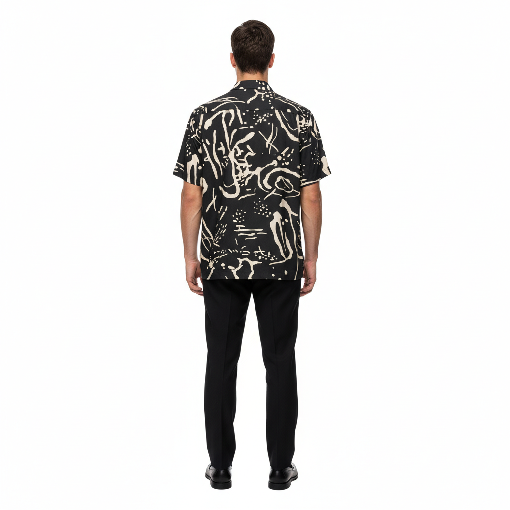 Gianni Visentin Kemeja Batik Pria Katun Regular Fit Hitam - 9047 - Image 2