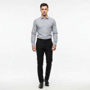Gianni Visentin Kemeja Formal Pria Katun Rich Regular Fit Biru Tua - 9053