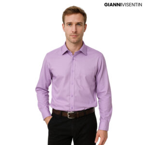 Gianni Visentin - Kemeja Formal Regular Bahan Oxford Ungu - 9061