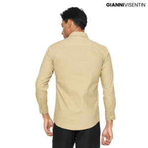 Gianni Visentin - Kemeja Formal Slimfit Bahan Oxford Cream - 4152