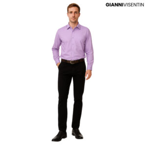 Gianni Visentin - Kemeja Formal Regular Bahan Oxford Ungu - 9061