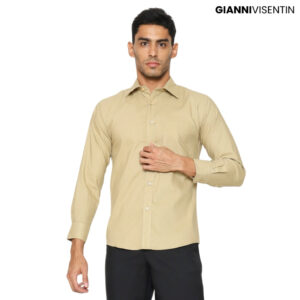 Gianni Visentin - Kemeja Formal Slimfit Bahan Oxford Cream - 4152