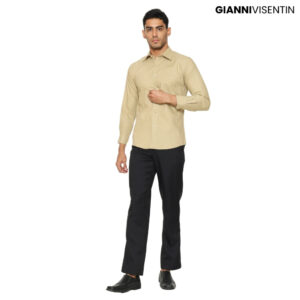 Gianni Visentin - Kemeja Formal Slimfit Bahan Oxford Cream - 4152