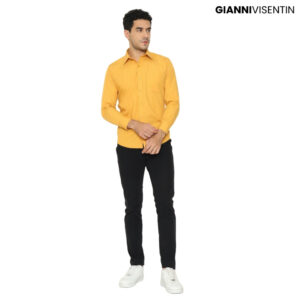 Gianni Visentin - Kemeja Formal Slimfit Bahan Rich Cotton Kuning Tua - 3099