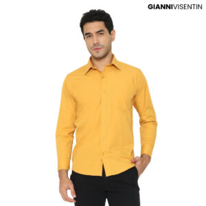 Gianni Visentin - Kemeja Formal Slimfit Bahan Rich Cotton Kuning Tua - 3099